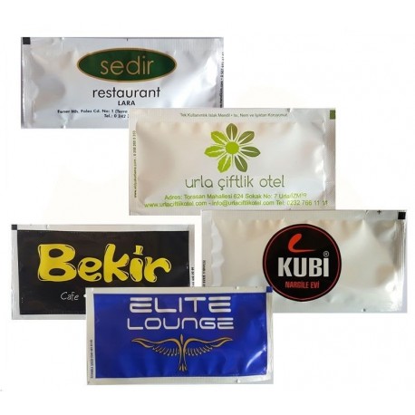 Özel Baskılı Kolonyalı Mendil Büyük Boy 7 x 12 cm